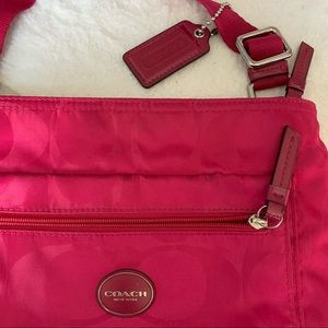 Coach Getaway Signature Style Nylon File Bag Pink